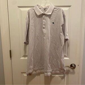 Peter Millar White and Navy Polo Shirt Classic Design